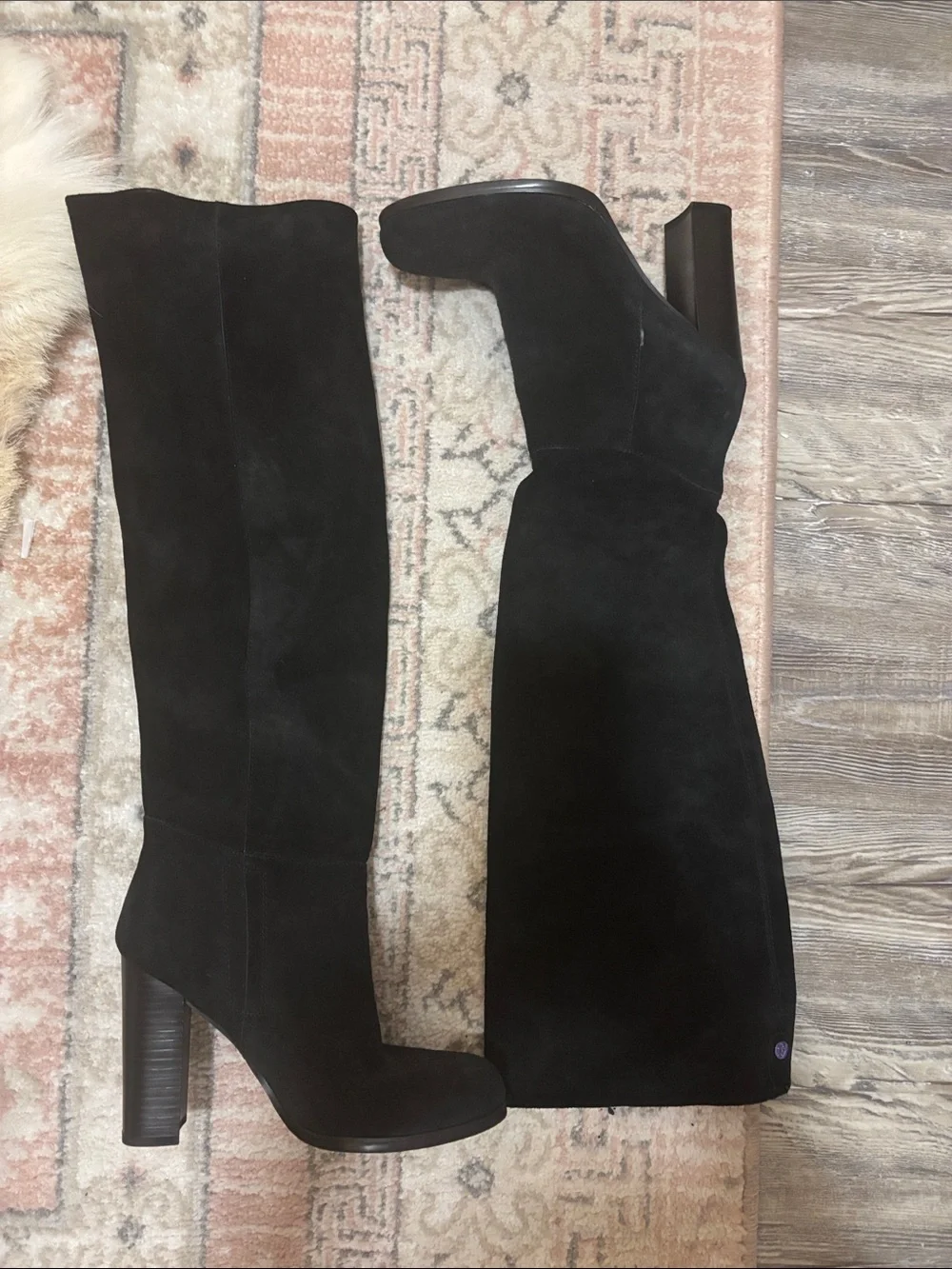 Sam Edelman Caprice Black Suede Knee-High Boots - Women